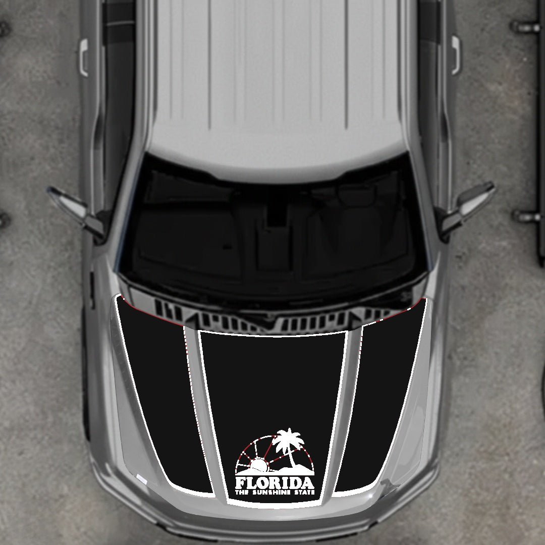 Hood Panel Decal/Sticker - Flordia - Border Graphic Kit - For Ford F-150 2020-2026 - Premium Vinyl