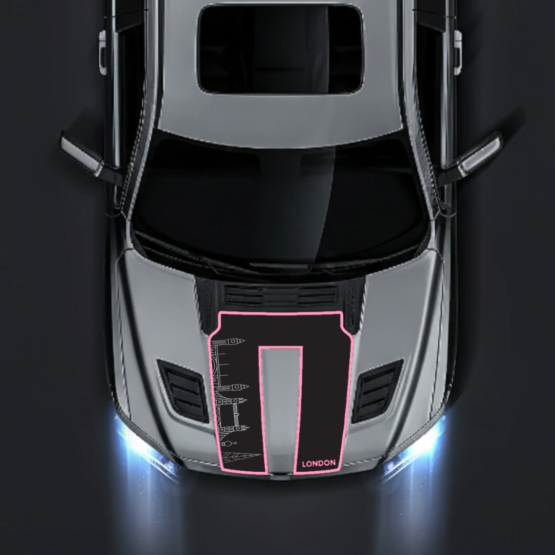 Hood Panel Decal/Sticker - London Skyline - Cut - Border Graphic Kit - For Dodge RAM 1500 2019-2025 - Premium Vinyl