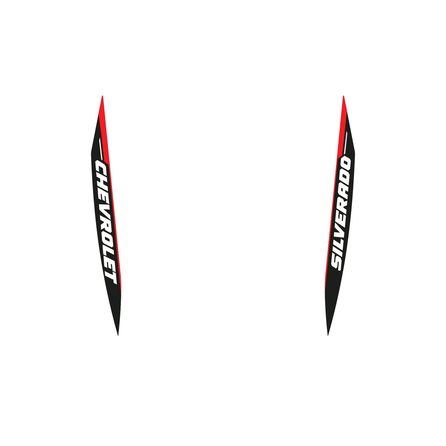 Hood Panel Decal/Sticker - Double Sided Stripes Style 1 Graphic Decal Graphic Kit - For Chevrolet Silverado 2019-2024 - Premium Vinyl