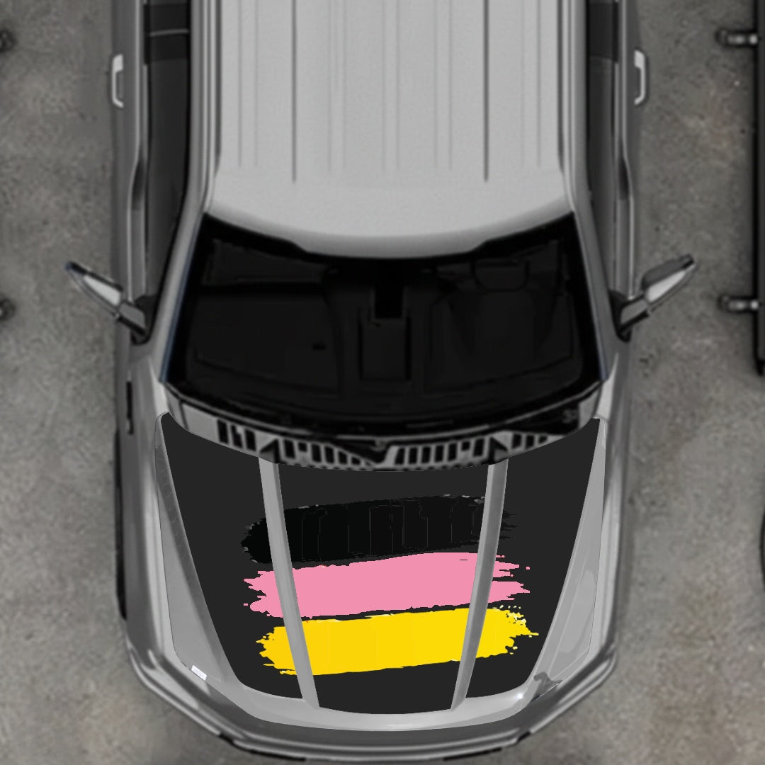 Hood Panel Decal/Sticker - Germany Flag Graphic Kit - For Ford F-150 2020-2026 - Premium Vinyl