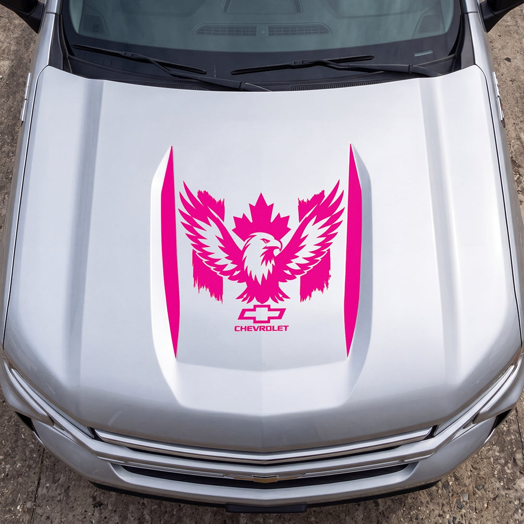 Hood Panel Decal/Sticker - Canadaian Phoenix Graphic Decal Graphic Kit - For Chevrolet Silverado 2019-2024 - Premium Vinyl
