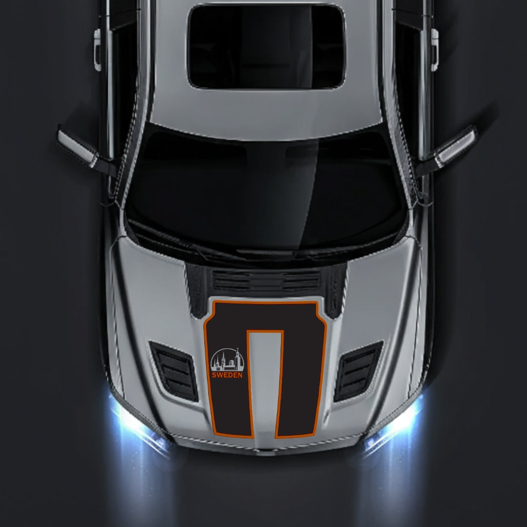 Performance Hood Panel Decal/Sticker - Sweden - Cut - Border Graphic Kit - For Dodge RAM 1500 2019-2025 - Premium Vinyl