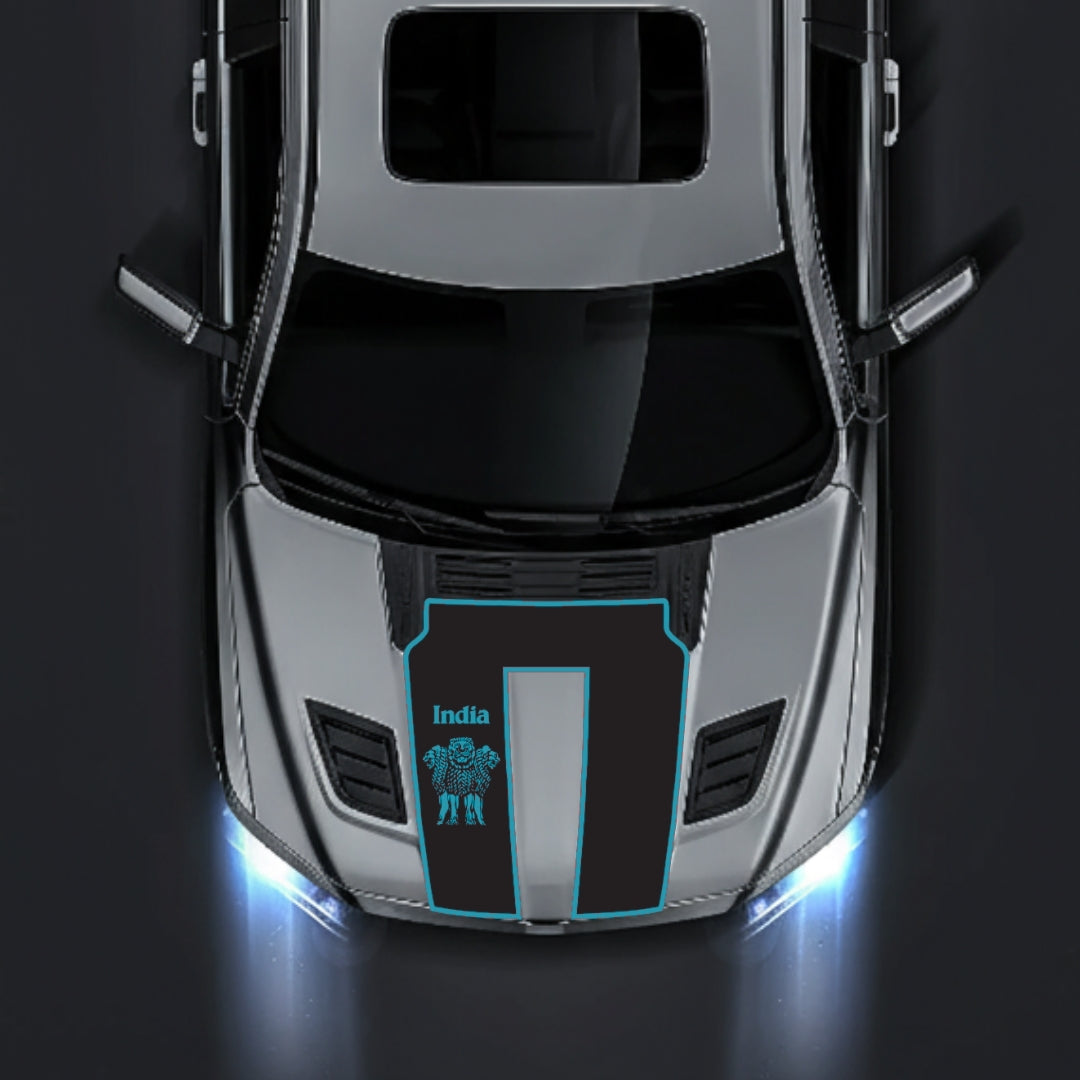 Hood Panel Decal/Sticker - India - Border Graphic Kit - For Dodge RAM 1500 2019-2025 - Premium Vinyl