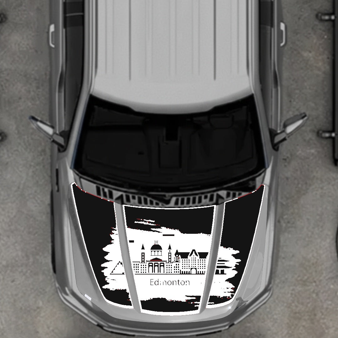 Hood Panel Decal/Sticker - Edmonton - Border Graphic Kit - For Ford F-150 2020-2026 - Premium Vinyl