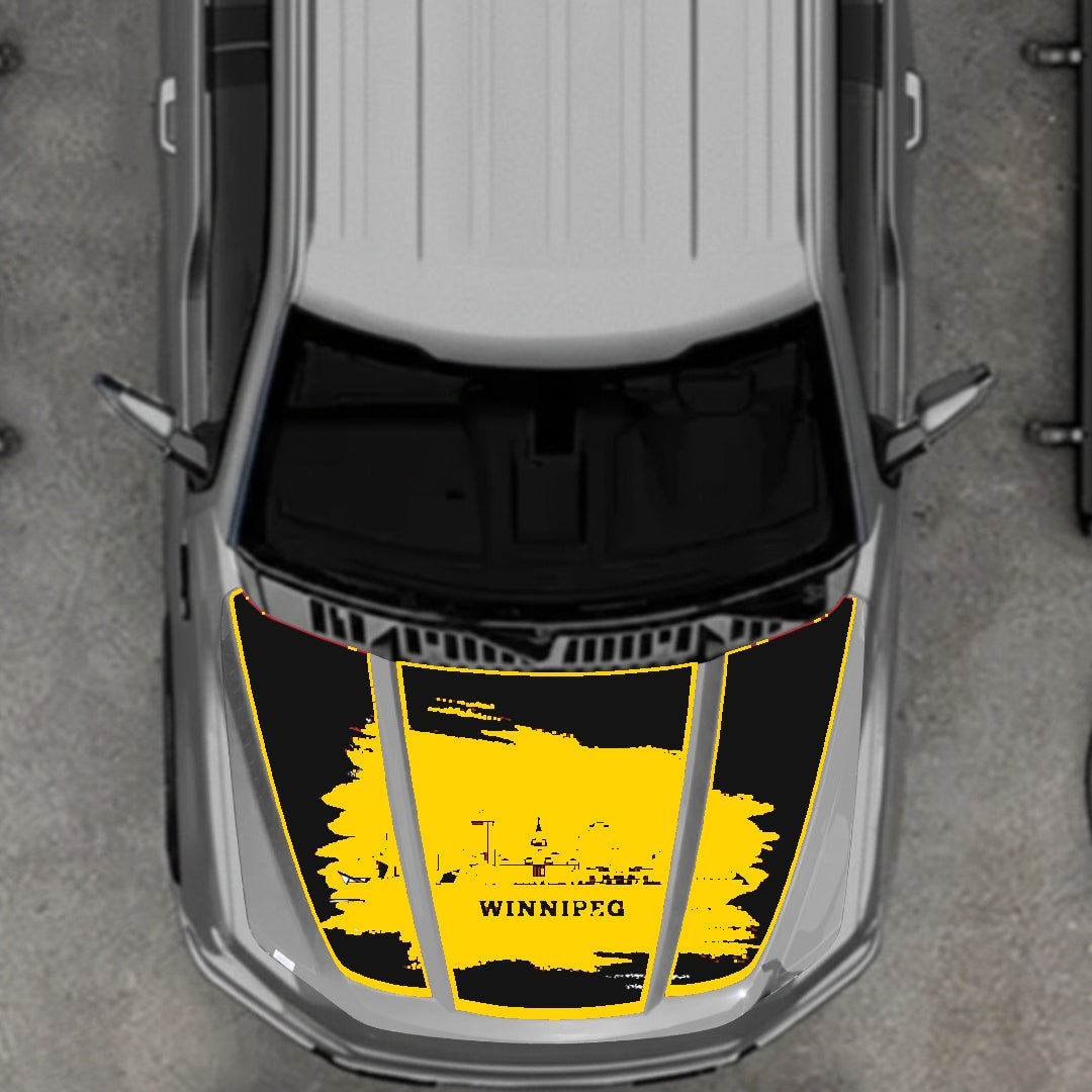 Hood Panel Decal/Sticker - Winnipeg - Border Graphic Kit - For Ford F-150 2020-2026 - Premium Vinyl
