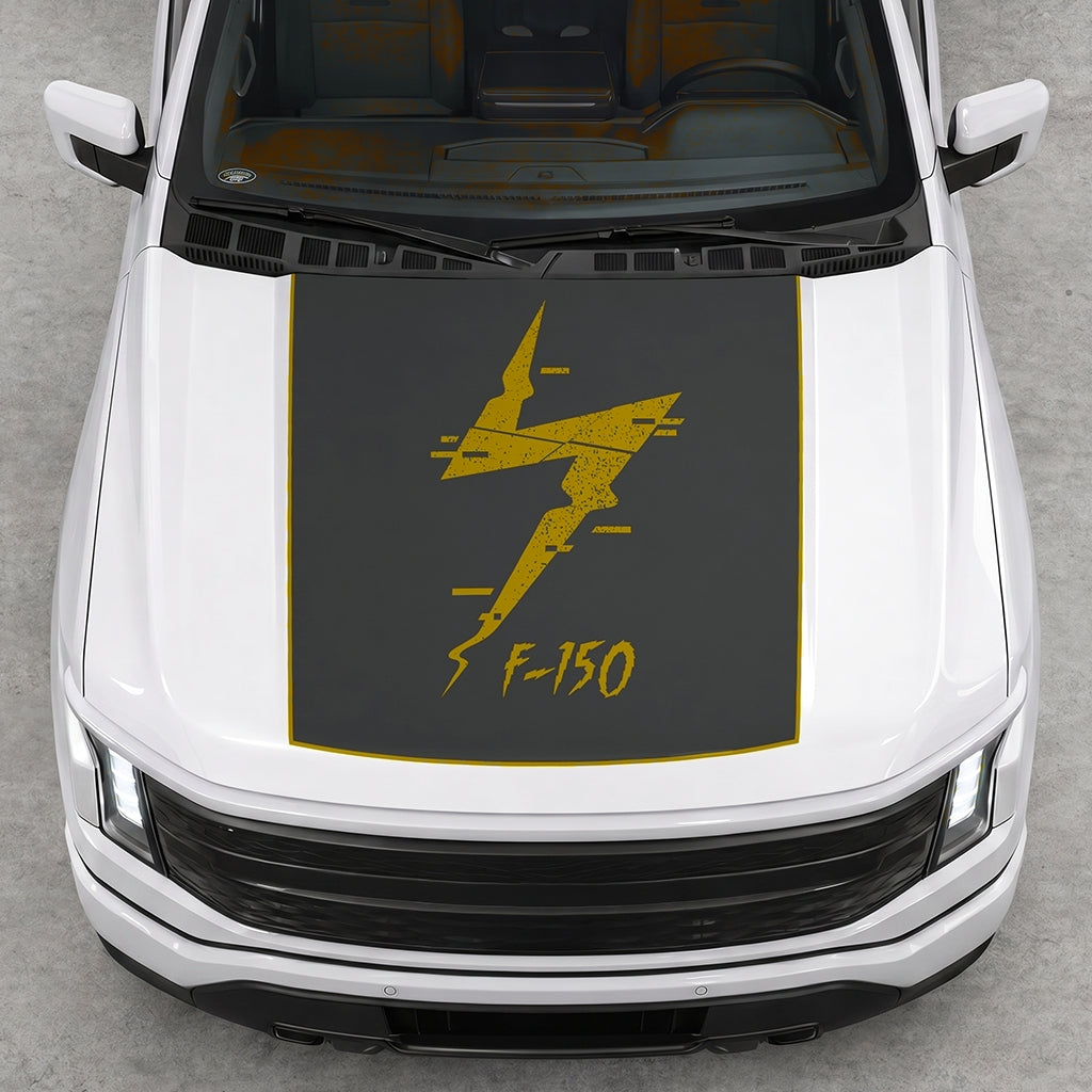 Hood Panel Decal/Sticker - Solid Electric F150 Graphic Decal Graphic Kit - For FORD F-150 2015-2020 - Premium Vinyl