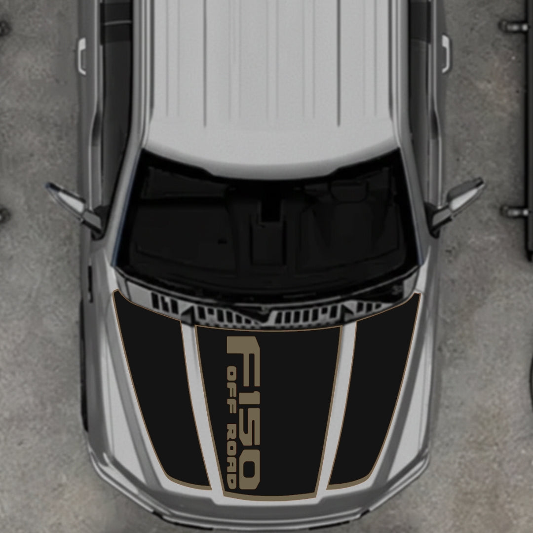Hood Panel Decal/Sticker - Style 2 - Border Graphic Kit - For Ford F-150 2020-2026 - Premium Vinyl