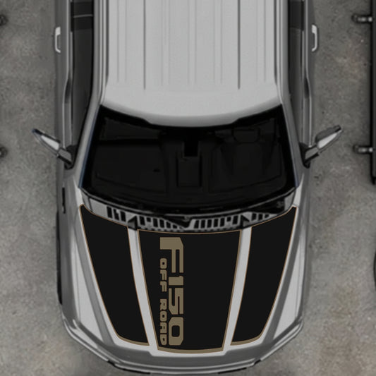 Hood Panel Decal/Sticker - Style 2 - Border Graphic Kit - For Ford F-150 2020-2026 - Premium Vinyl