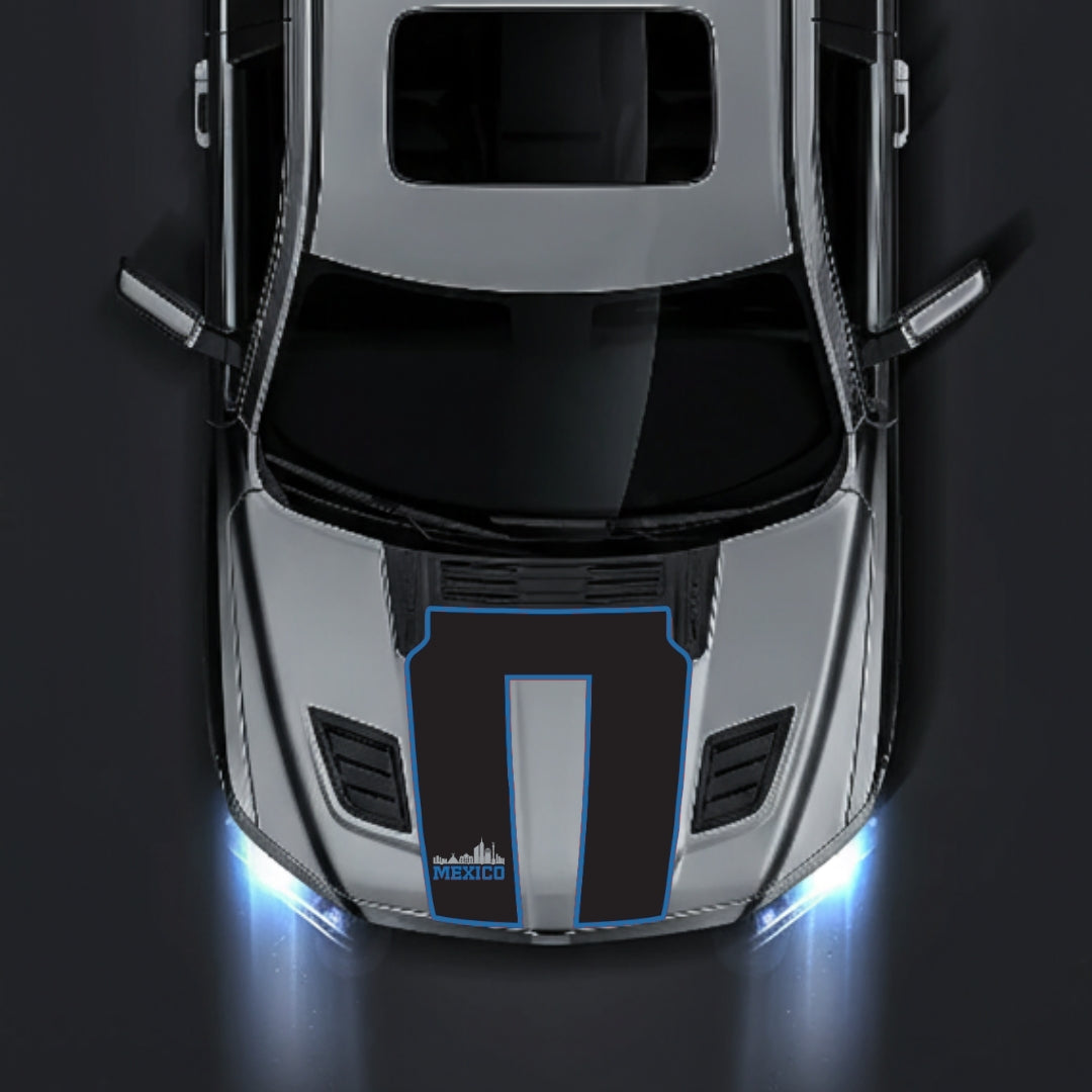 Hood Panel Decal/Sticker - Mexico - Cut - Border Graphic Kit - For Dodge RAM 1500 2019-2025 - Premium Vinyl