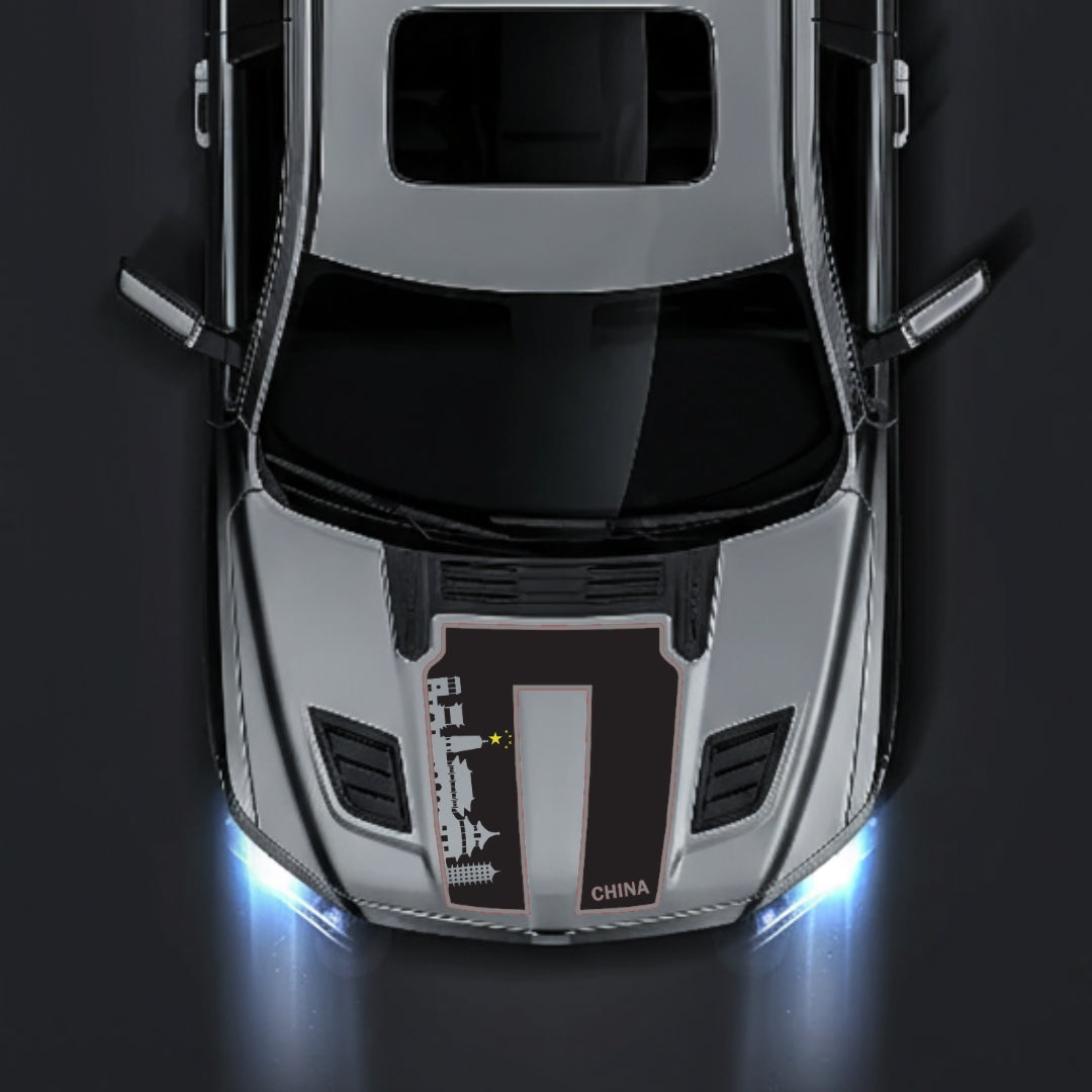 Hood Panel Decal/Sticker - China Skyline - Cut - Border Graphic Kit - For Dodge RAM 1500 2019-2025 - Premium Vinyl