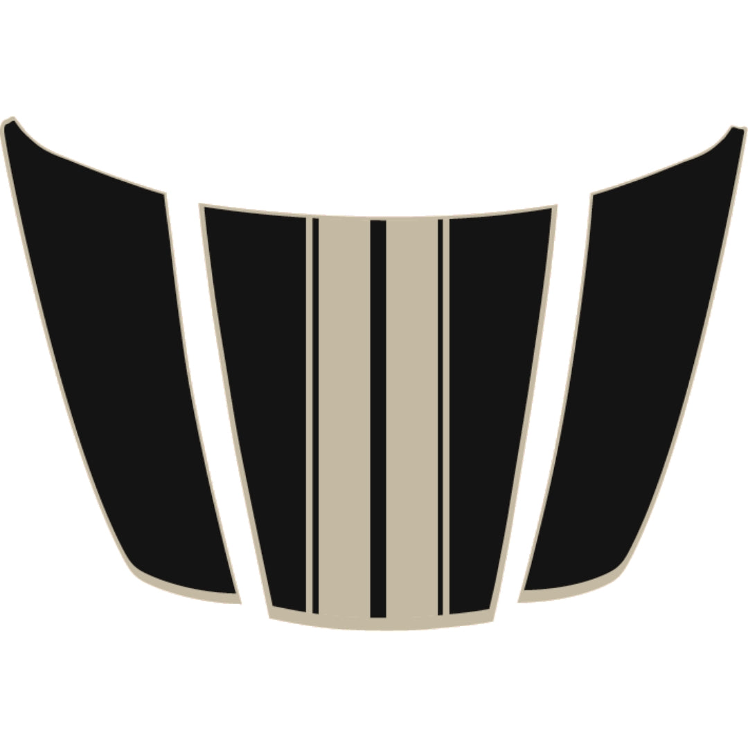 Hood Panel Decal/Sticker - Bars Style - Border Graphic Kit - For Ford F-150 2020-2026 - Premium Vinyl