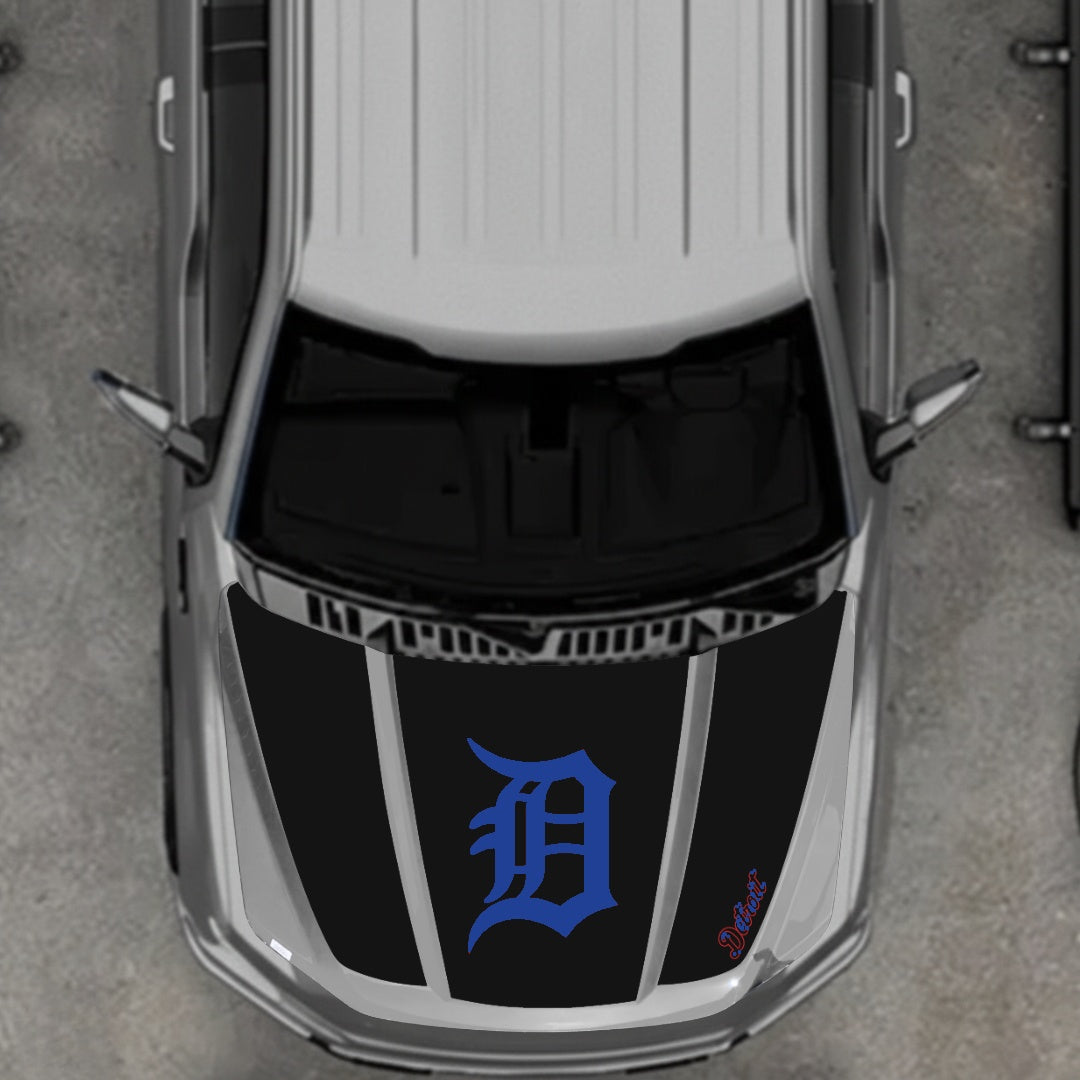 Hood Panel Decal/Sticker - Detroit intial Graphic Kit - For Ford F-150 2020-2026 - Premium Vinyl