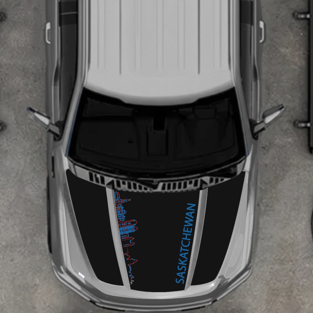 Hood Panel Decal/Sticker - Saskatchewan Skyline Graphic Kit - For Ford F-150 2020-2026 - Premium Vinyl