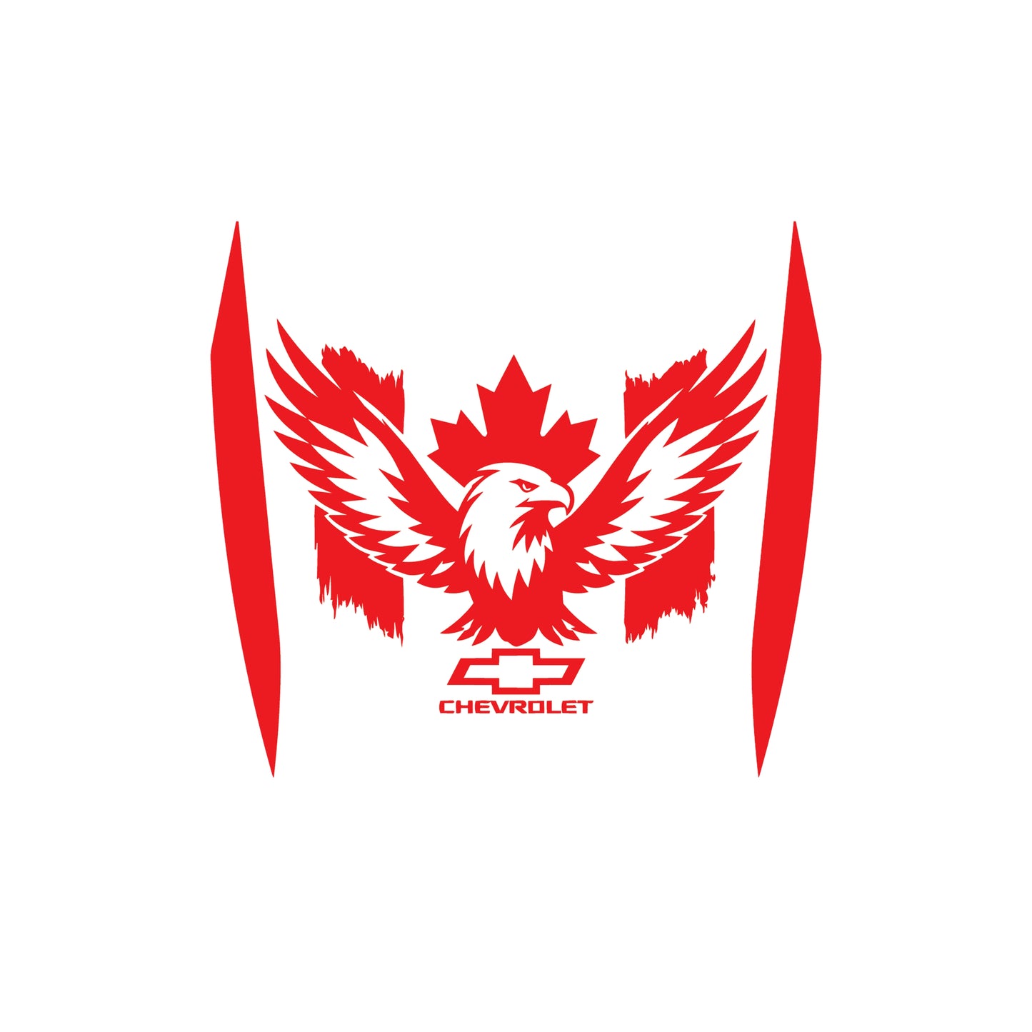 Hood Panel Decal/Sticker - Canadaian Phoenix Graphic Decal Graphic Kit - For Chevrolet Silverado 2019-2024 - Premium Vinyl