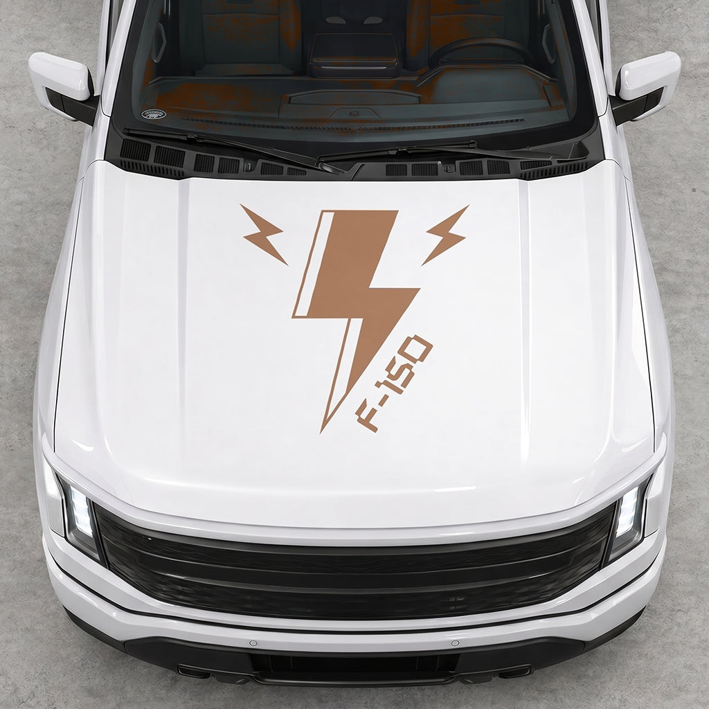 Hood Panel Decal/Sticker - Cut Triple Electric Graphic Decal Graphic Kit - For FORD F-150 2015-2020 - Premium Vinyl