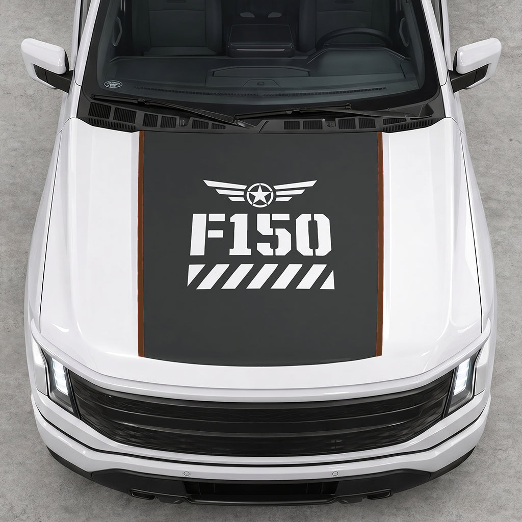 Hood Panel Decal/Sticker - Road Star Graphic Decal Graphic Kit - For Ford F-150 2015-2020 - Premium Vinyl