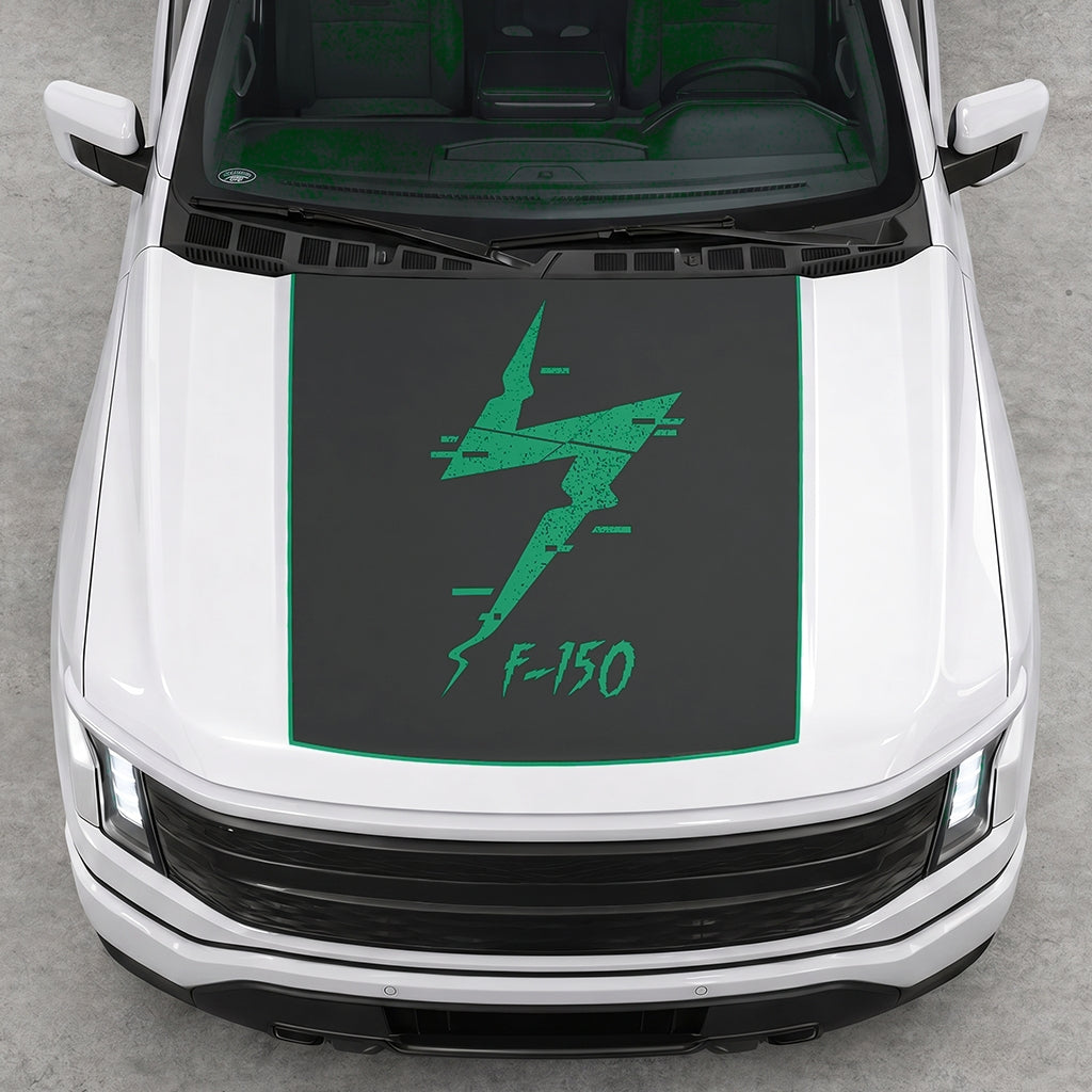 Hood Panel Decal/Sticker - Solid Electric F150 Graphic Decal Graphic Kit - For FORD F-150 2015-2020 - Premium Vinyl