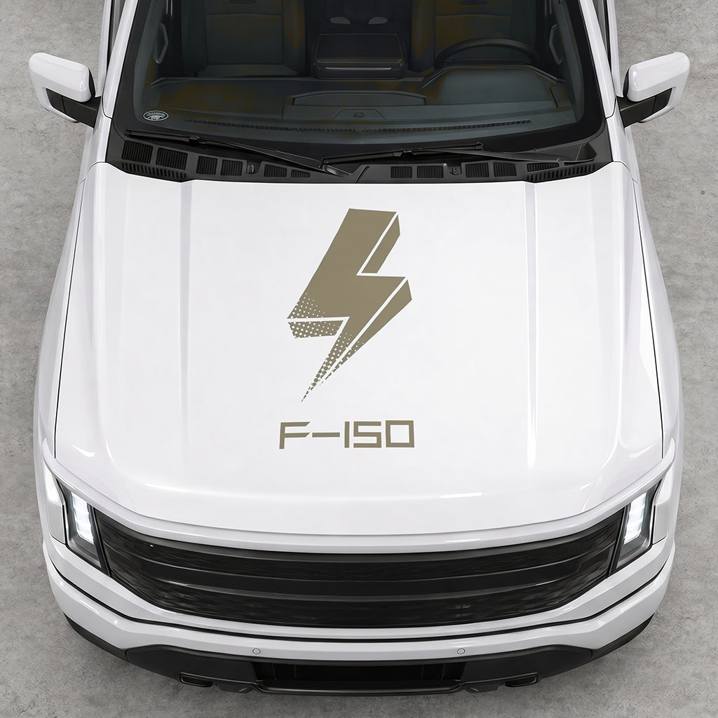 Hood Panel Decal/Sticker - Cut Bold Electric Graphic Decal Graphic Kit - For FORD F-150 2015-2020 - Premium Vinyl