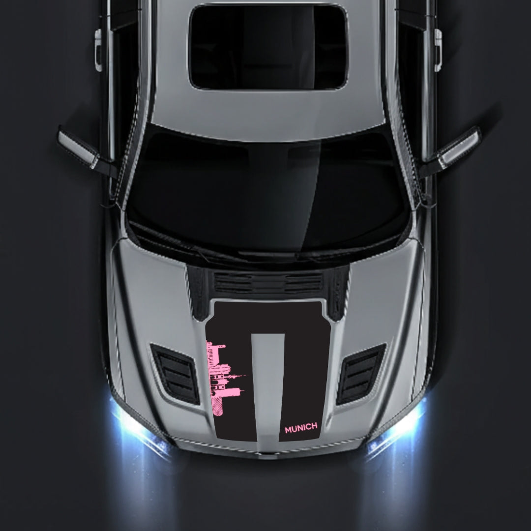 Hood Panel Decal/Sticker - Munich Skyline Graphic Kit - For Dodge RAM 1500 2019-2025 - Premium Vinyl