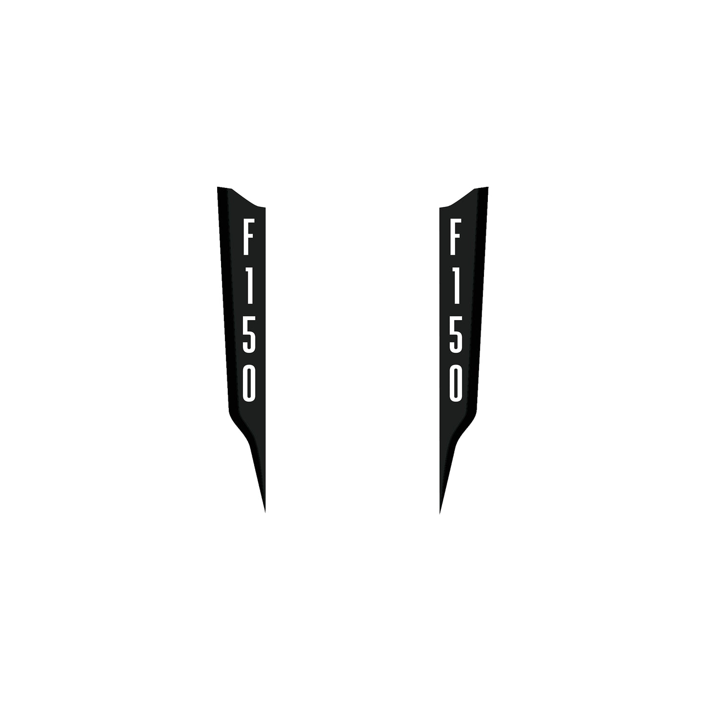 Hood Panel Decal/Sticker - Vertical Lettering Hood Cowl Accent Stripes – Dual Side Matte Black Vinyl Decals with Block Logo Graphic Kit - For Ford F-150 F150 2015-2020 - Premium Vinyl