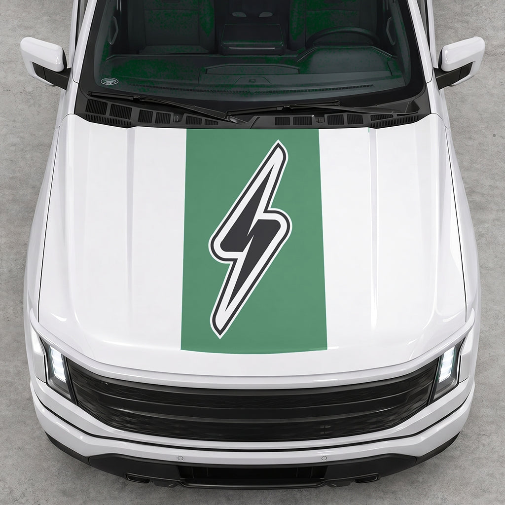 Hood Panel Decal/Sticker - Electric Solid Cut Graphic Decal Graphic Kit - For FORD F-150 2015-2020 - Premium Vinyl