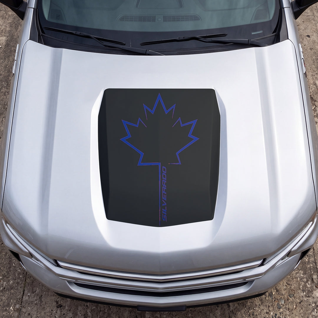 Hood Panel Decal/Sticker - Canada Maple Graphic Decal Graphic Kit - For Chevrolet Silverado 2019-2024 - Premium Vinyl