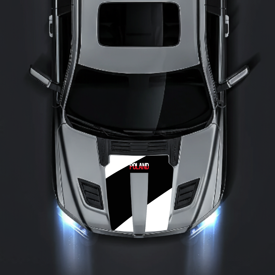 Performance Hood Panel Decal/Sticker - Poland White Graphic Kit - For Dodge RAM 1500 2019-2025 - Premium Vinyl