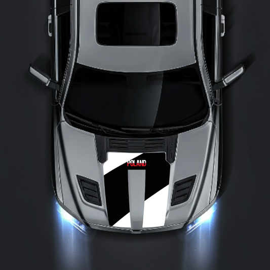 Performance Hood Panel Decal/Sticker - Poland White Graphic Kit - For Dodge RAM 1500 2019-2025 - Premium Vinyl