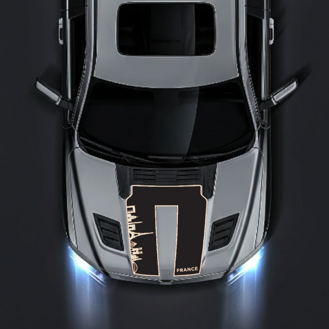 Hood Panel Decal/Sticker - France Skyline - Border Graphic Kit - For Dodge RAM 1500 2019-2025 - Premium Vinyl