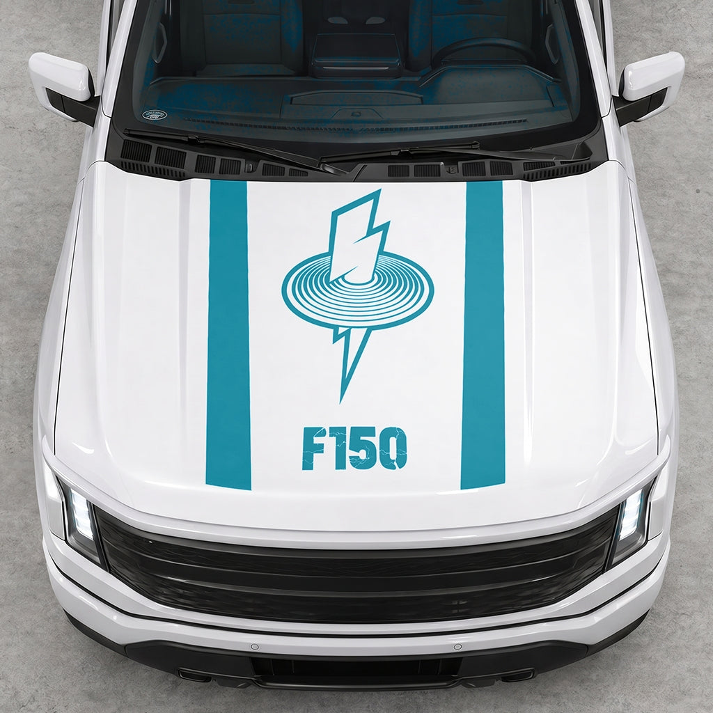 Hood Panel Decal/Sticker - Cut Magnetic Field Graphic Decal Graphic Kit - For FORD F-150 2015-2020 - Premium Vinyl