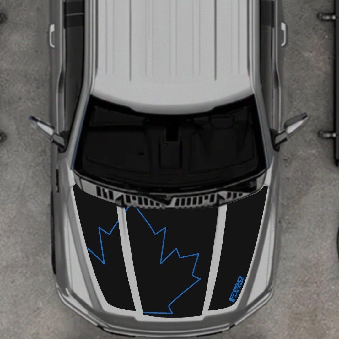 Hood Panel Decal/Sticker - Canada Style 28 Graphic Kit - For Ford F-150 2020-2026 - Premium Vinyl