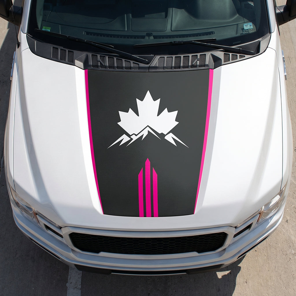 Hood Panel Decal/Sticker - Maple and Mountain Graphic Decal Graphic Kit - For Ford F-150 2015-2020 - Premium Vinyl