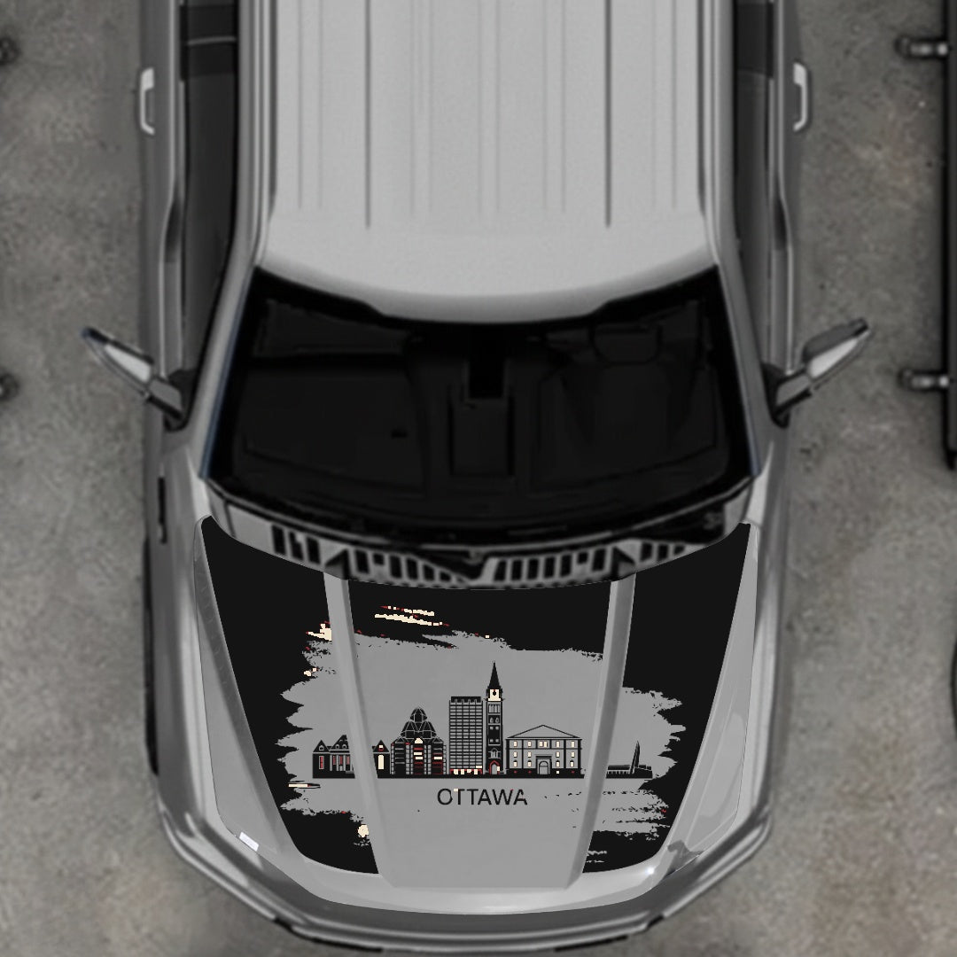 Hood Panel Decal/Sticker - Ottawa - Cut Graphic Kit - For Ford F-150 2020-2026 - Premium Vinyl