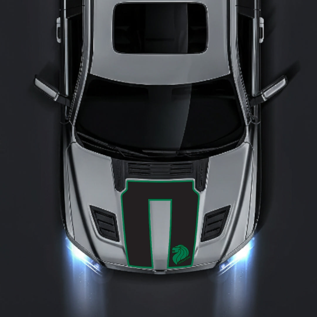 Performance Hood Panel Decal/Sticker - Singapore - Border Graphic Kit - For Dodge RAM 1500 2019-2025 - Premium Vinyl