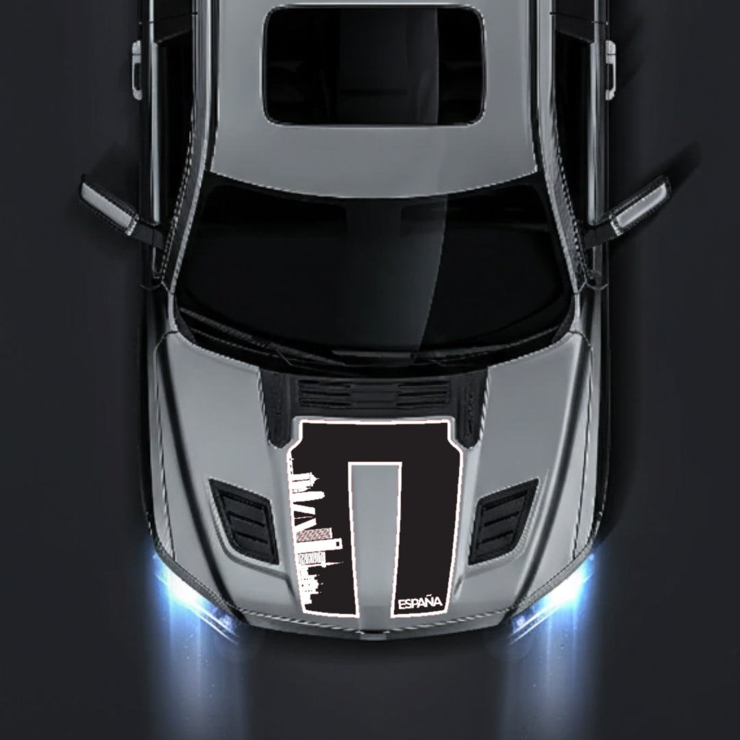Hood Panel Decal/Sticker - Spain Skyline - Border Graphic Kit - For Dodge RAM 1500 2019-2025 - Premium Vinyl