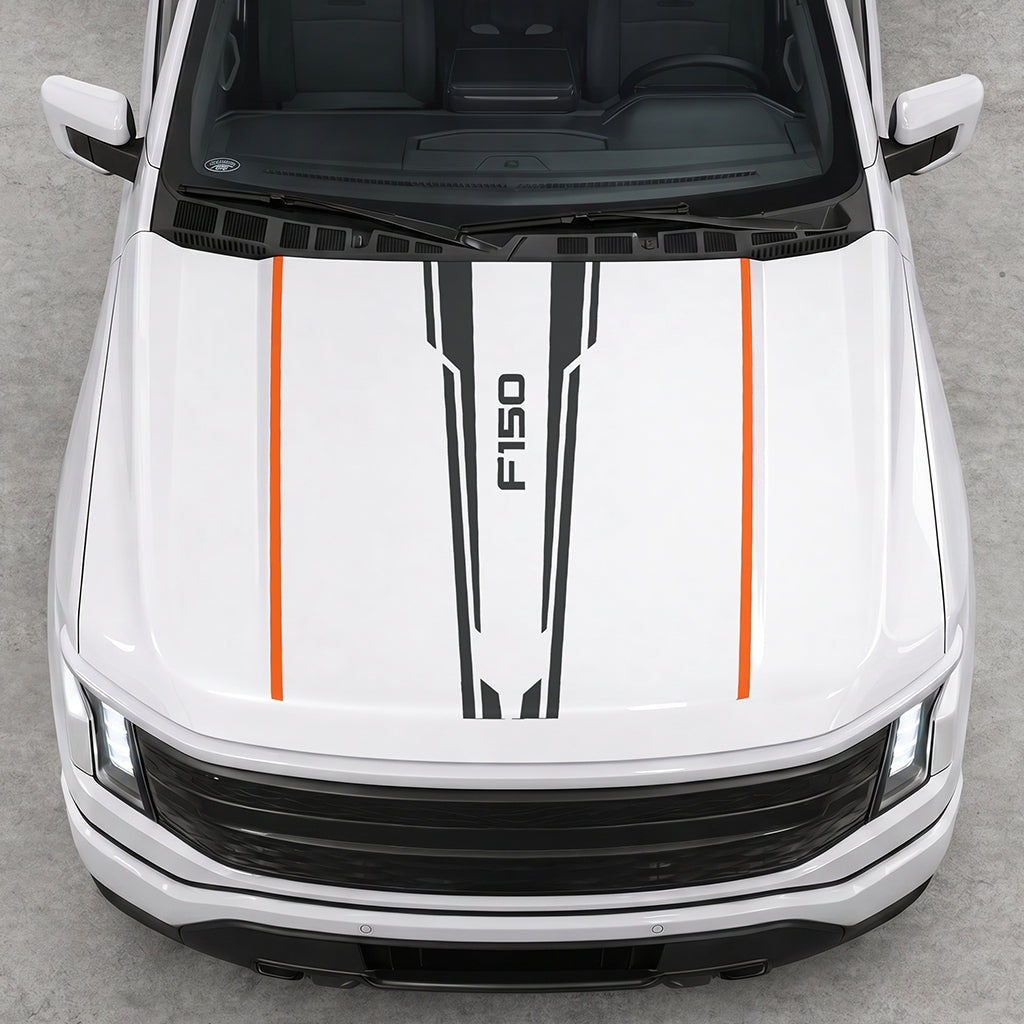Hood Panel Decal/Sticker - Speed Graphic Decal Graphic Kit - For Ford F-150 2015-2020 - Premium Vinyl