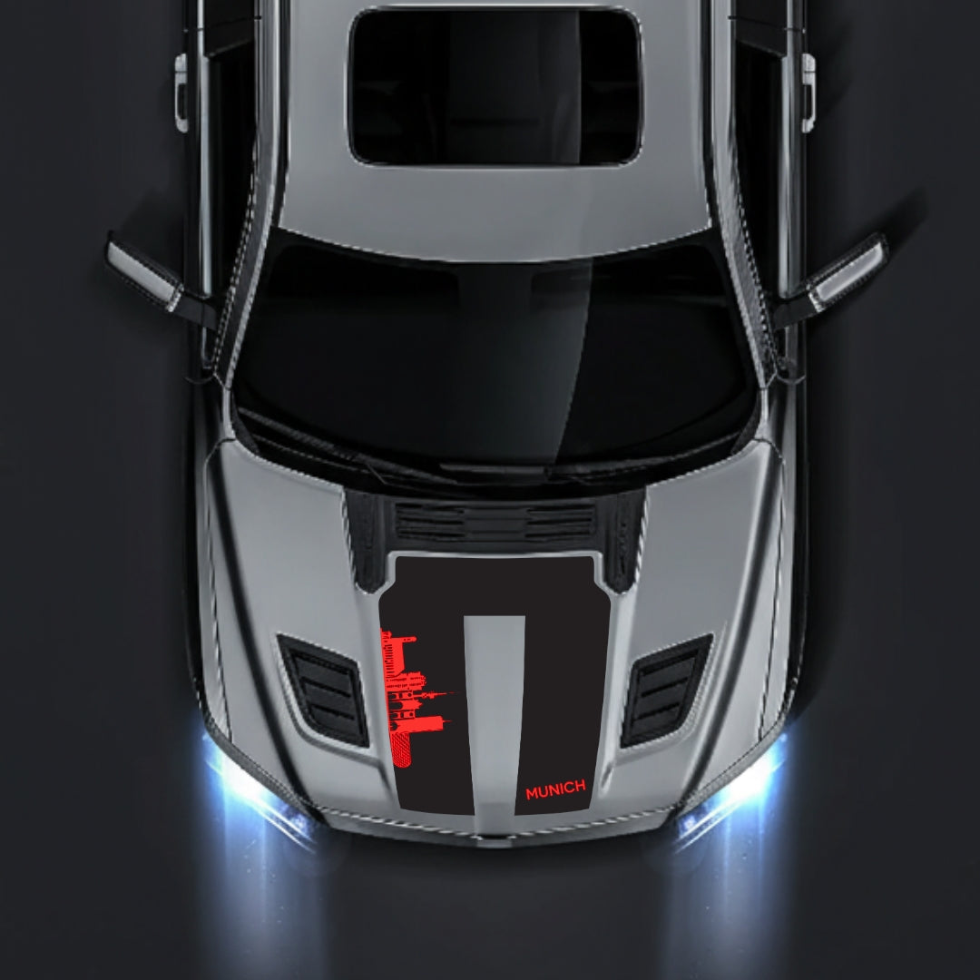 Hood Panel Decal/Sticker - Munich Skyline Graphic Kit - For Dodge RAM 1500 2019-2025 - Premium Vinyl