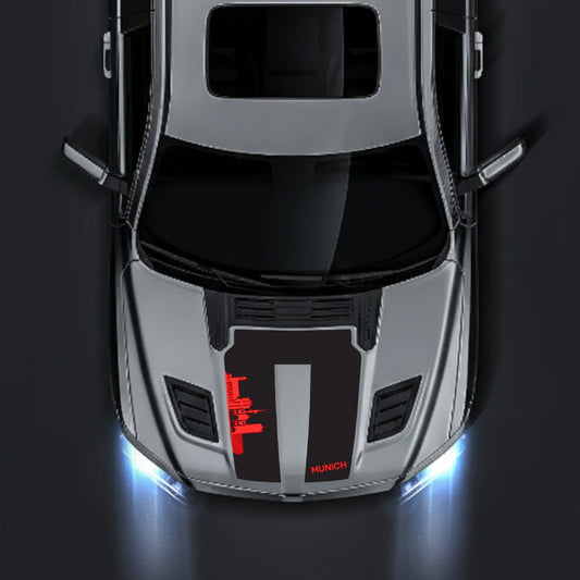 Hood Panel Decal/Sticker - Munich Skyline Graphic Kit - For Dodge RAM 1500 2019-2025 - Premium Vinyl