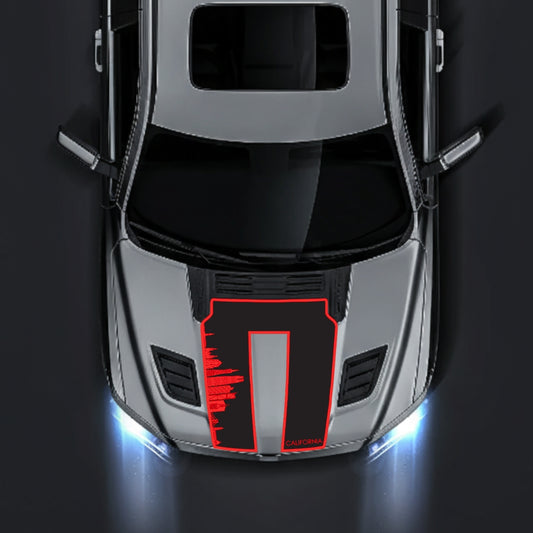 Hood Panel Decal/Sticker - California Skyline - Border Graphic Kit - For Dodge RAM 1500 2019-2025 - Premium Vinyl
