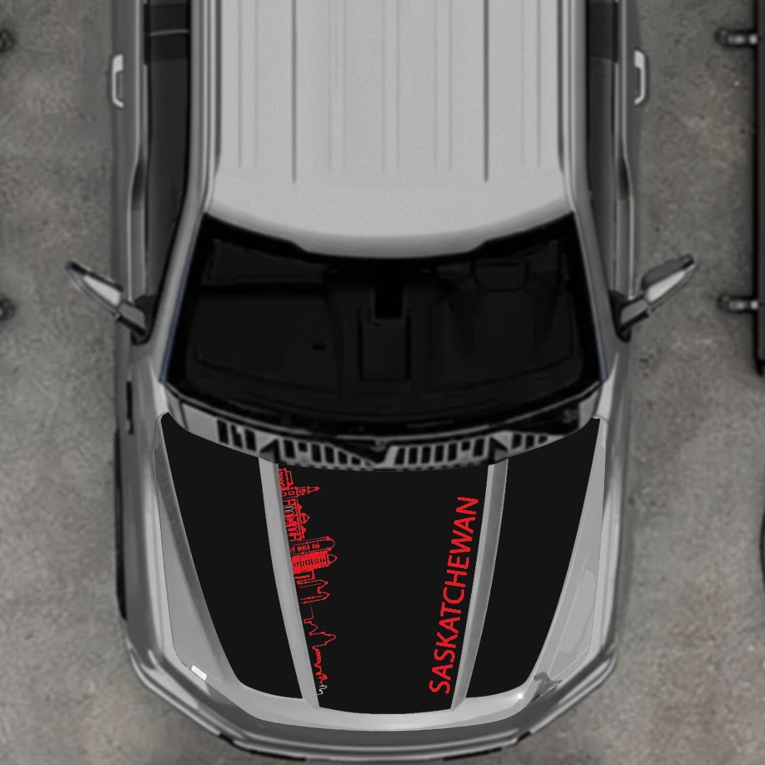Hood Panel Decal/Sticker - Saskatchewan Skyline Graphic Kit - For Ford F-150 2020-2026 - Premium Vinyl