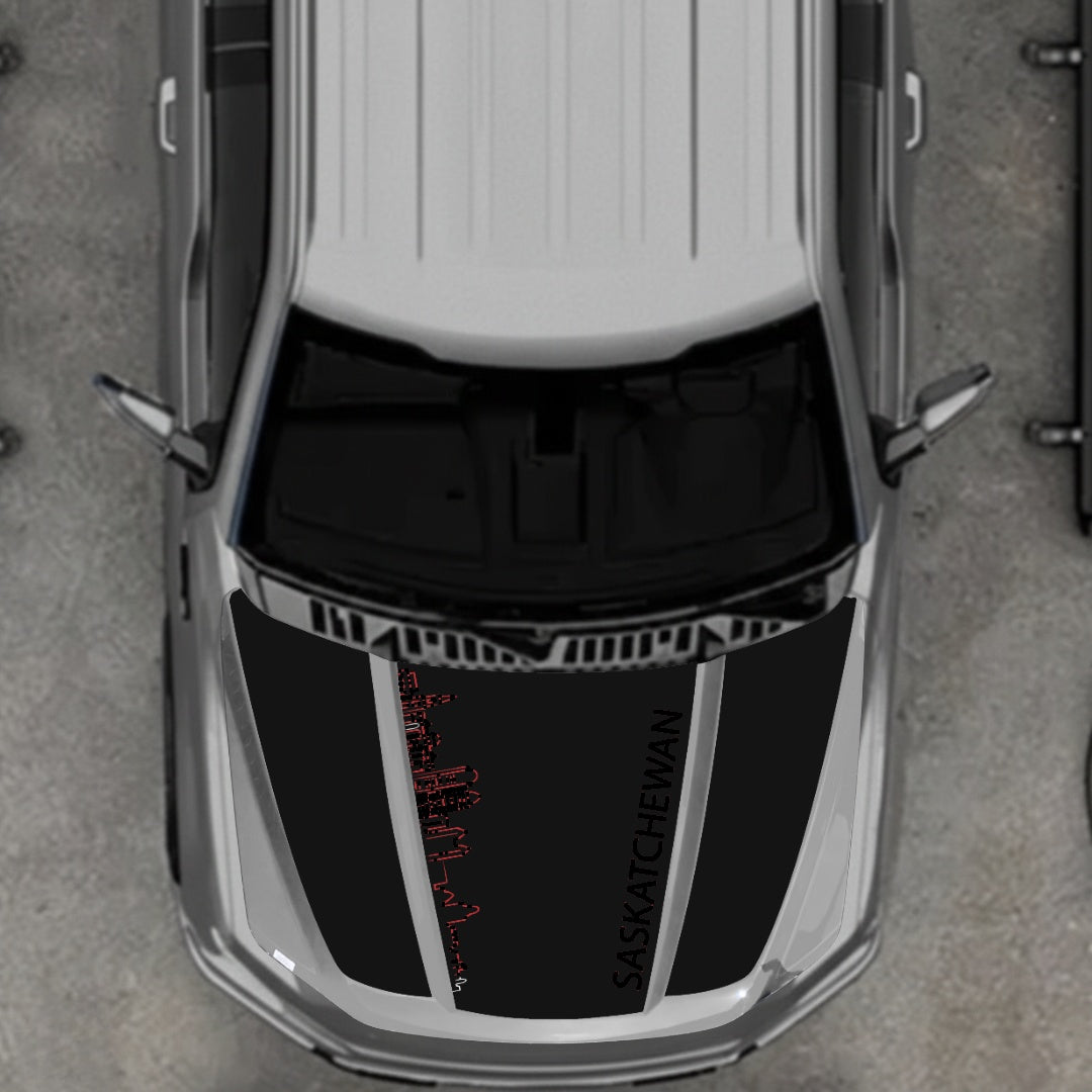 Hood Panel Decal/Sticker - Saskatchewan Skyline Graphic Kit - For Ford F-150 2020-2026 - Premium Vinyl