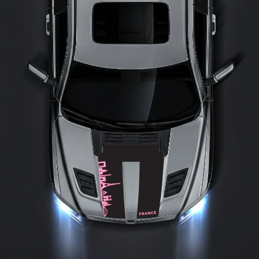 Hood Panel Decal/Sticker - France Skyline Graphic Kit - For Dodge RAM 1500 2019-2025 - Premium Vinyl
