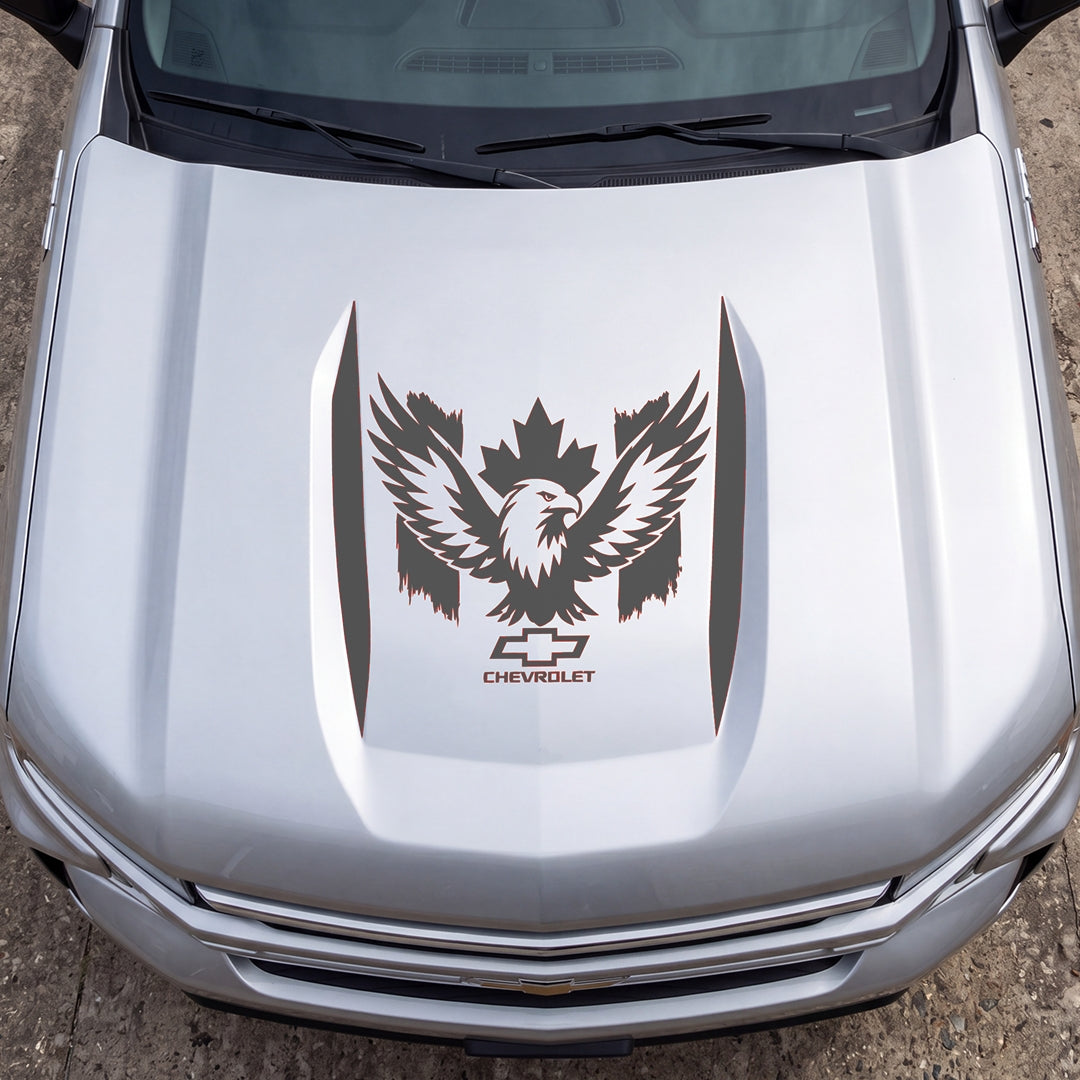 Hood Panel Decal/Sticker - Canadaian Phoenix Graphic Decal Graphic Kit - For Chevrolet Silverado 2019-2024 - Premium Vinyl