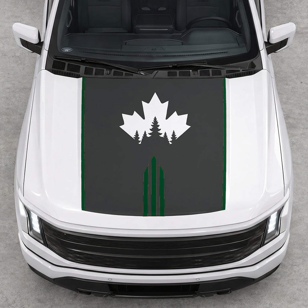 Hood Panel Decal/Sticker - Maple and Forest Graphic Decal Graphic Kit - For Ford F-150 2015-2020 - Premium Vinyl