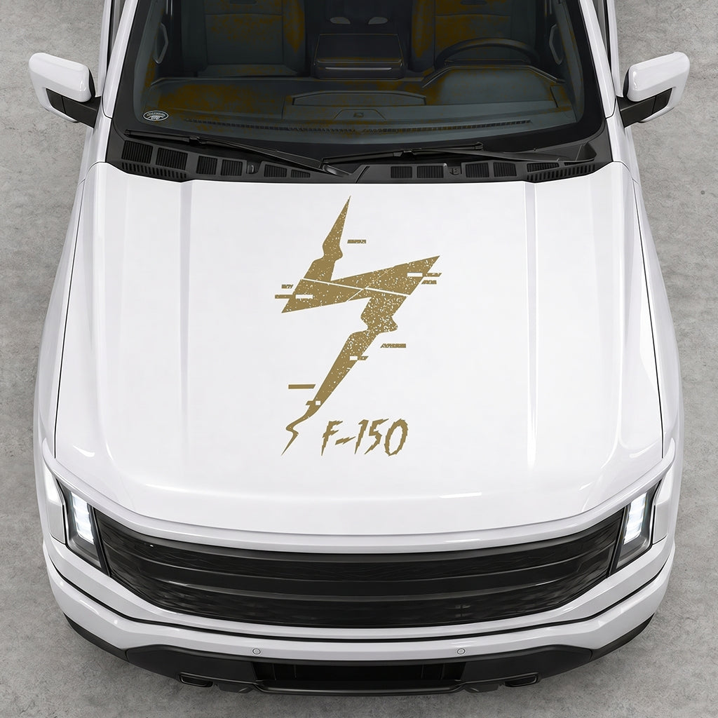 Hood Panel Decal/Sticker - Cut Electric F150 Graphic Decal Graphic Kit - For FORD F-150 2015-2020 - Premium Vinyl