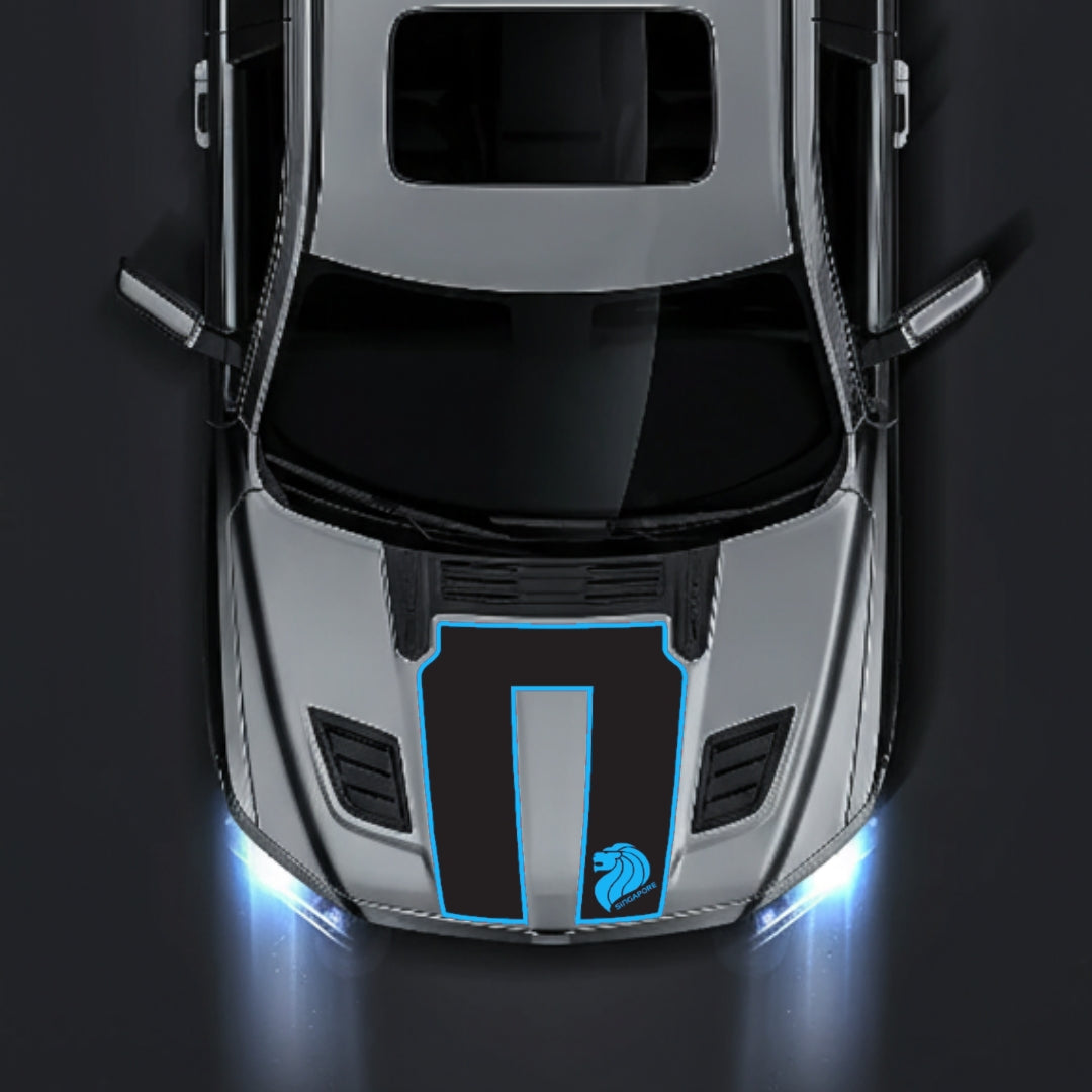 Hood Panel Decal/Sticker - Singapore - Border Graphic Kit - For Dodge RAM 1500 2019-2025 - Premium Vinyl