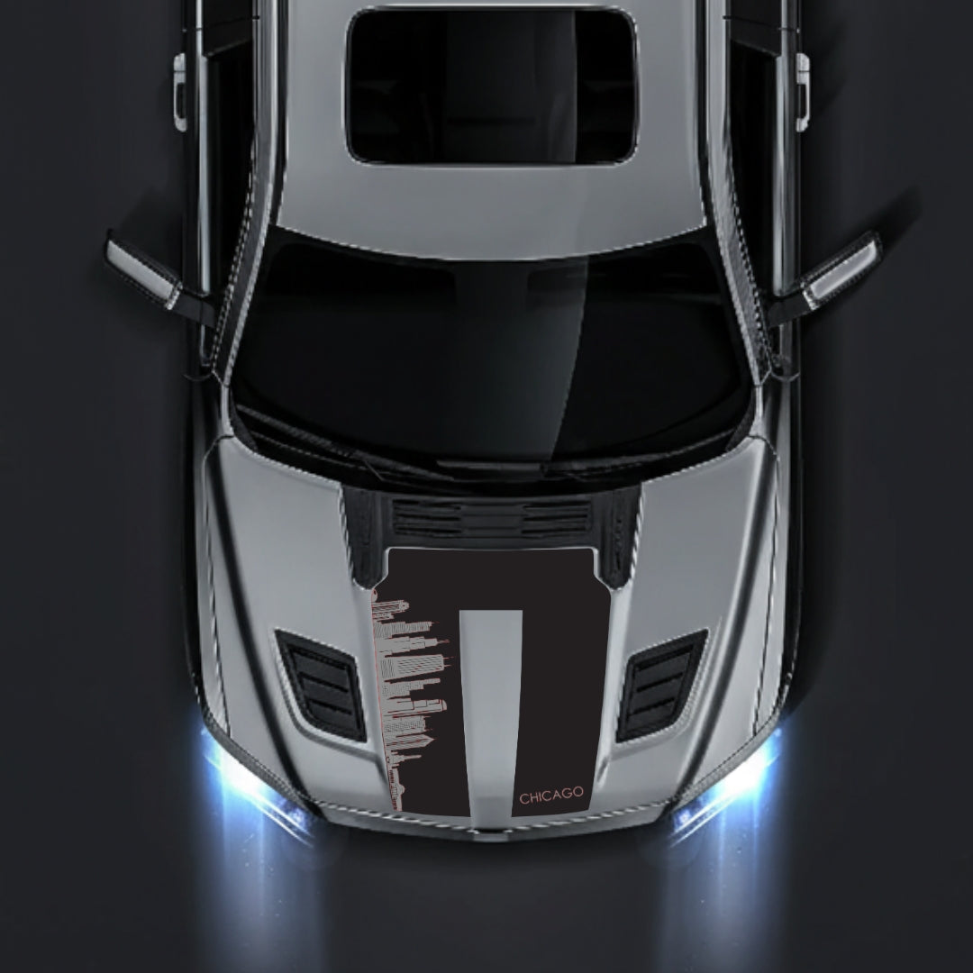 Hood Panel Decal/Sticker - Chicago Skyline Graphic Kit - For Dodge RAM 1500 2019-2025 - Premium Vinyl