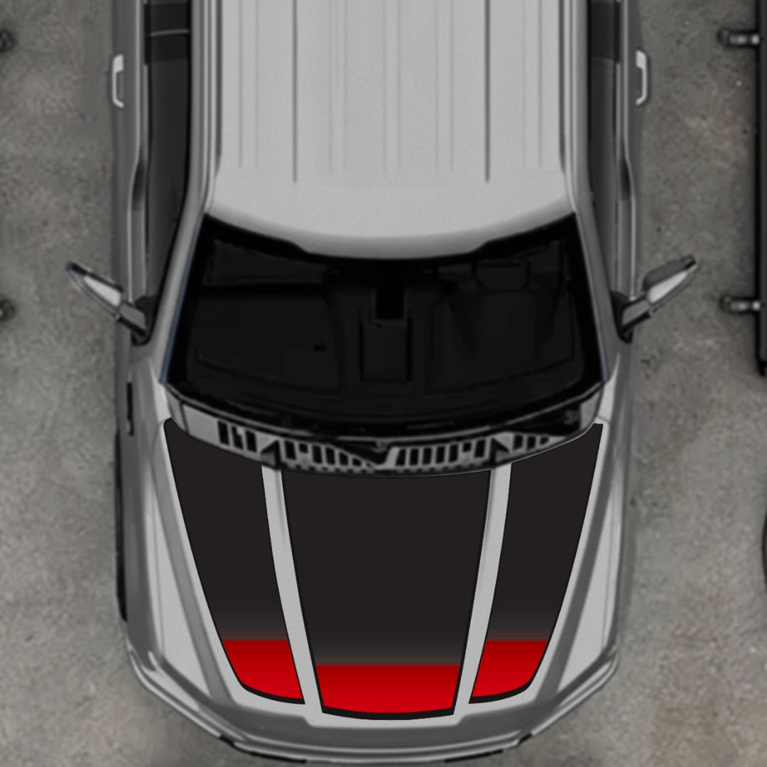 Hood Panel Decal/Sticker - Shades - Border Graphic Kit - For Ford F-150 2020-2026 - Premium Vinyl