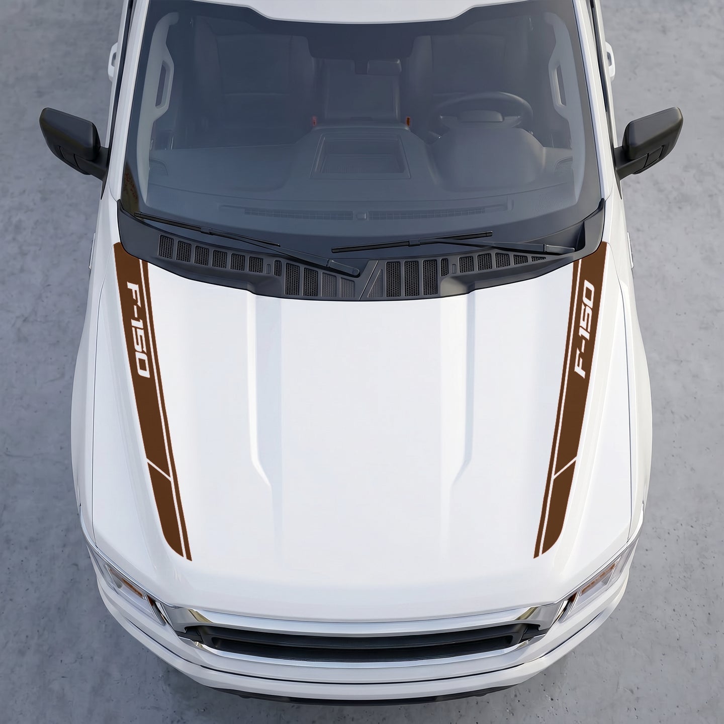 Hood Panel Decal/Sticker - Angled Cowl Accent Stripes – Dual Side Hood Edge Vinyl Decals Graphic Kit - For Ford F-150 F150 2015-2020 - Premium Vinyl