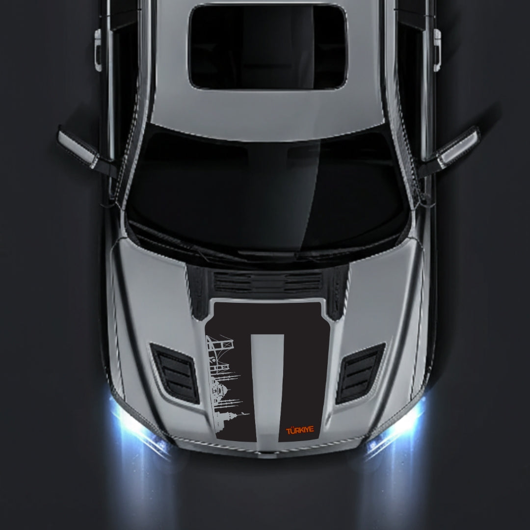 Performance Hood Panel Decal/Sticker - Turkey Skyline - Cut Graphic Kit - For Dodge RAM 1500 2019-2025 - Premium Vinyl